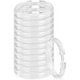 DecorRack Shower Curtain Hooks, Clear Plastic Shower Curtain Rings (12