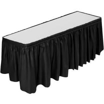 DecorRack Table Skirt, 29 in x 14 ft, BPA Free Plastic Tableskirt, Disposable Party Table Decoration, Black (1 Pack)