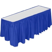 DecorRack Table Skirts 29 in x 14 ft Reusable Party Tablecloth Skirt with Adhesive Strip for Parties & Events, Royal Blue (Pack of 1)