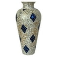 thumbnail image 1 of DecorShore 22" Iron Base Floor Vase with Glass Mosaic Tiles Overlay- Multi Turquoise Blue, 1 of 11