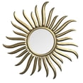 thumbnail image 1 of DecorShore 35 inch Sunburst Gold Large Accent Mirror | Hand Carved Wooden Framed Round Decorative Wall Mirror | French Rococo Style Mirror for Wall Decor, Bedroom, Living Room, 1 of 3
