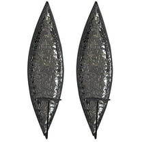 DecorShore "Bella Palacio” Mirrored Glass Mosaic & Metal Wall Mounted Decorative Candle Holder Wall Sconce, Set of 2 Large Size 18 in. Light Weight Wall Decor