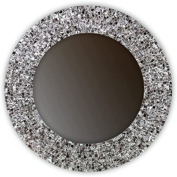 DecorShore 24" Iced Coffee, Handmade Wall Mirror, Decorative Glass Mosaic Mirror