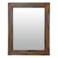 thumbnail image 1 of DecorShore  | Handcrafted Vintage Floral Pattern Brown Rectangular Real Wood Mirror, 1 of 7