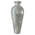 thumbnail image 1 of DecorShore - Large Decorative Metal Floor Vase with Glass Mosaic in Silver for Home Decor, 1 of 7