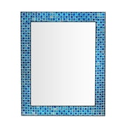 DecorShore Rectangular Mosaic Wall Mirror - 24 x 30 Inch Decorative Wall Mirror for Living Room and Bathroom, Accent Mirror, Stylish Mosaic Decorative Mirror, Blue Green Wall D cor