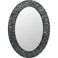 thumbnail image 1 of DecorShore Traditional Decorative Mosaic Mirror - 32x24 in Oval Shape Hanging Black & Silver Wall Mirror, 1 of 15