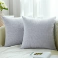 thumbnail image 1 of DecorUhome 18x18 White Chenille Throw Pillow Covers, Set of 2 (Pillows Inserts Not Included), 1 of 10