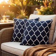 DecorX 18" x 18" Trellis Waterproof Cotton Decorative Pillow Covers (2 Count)