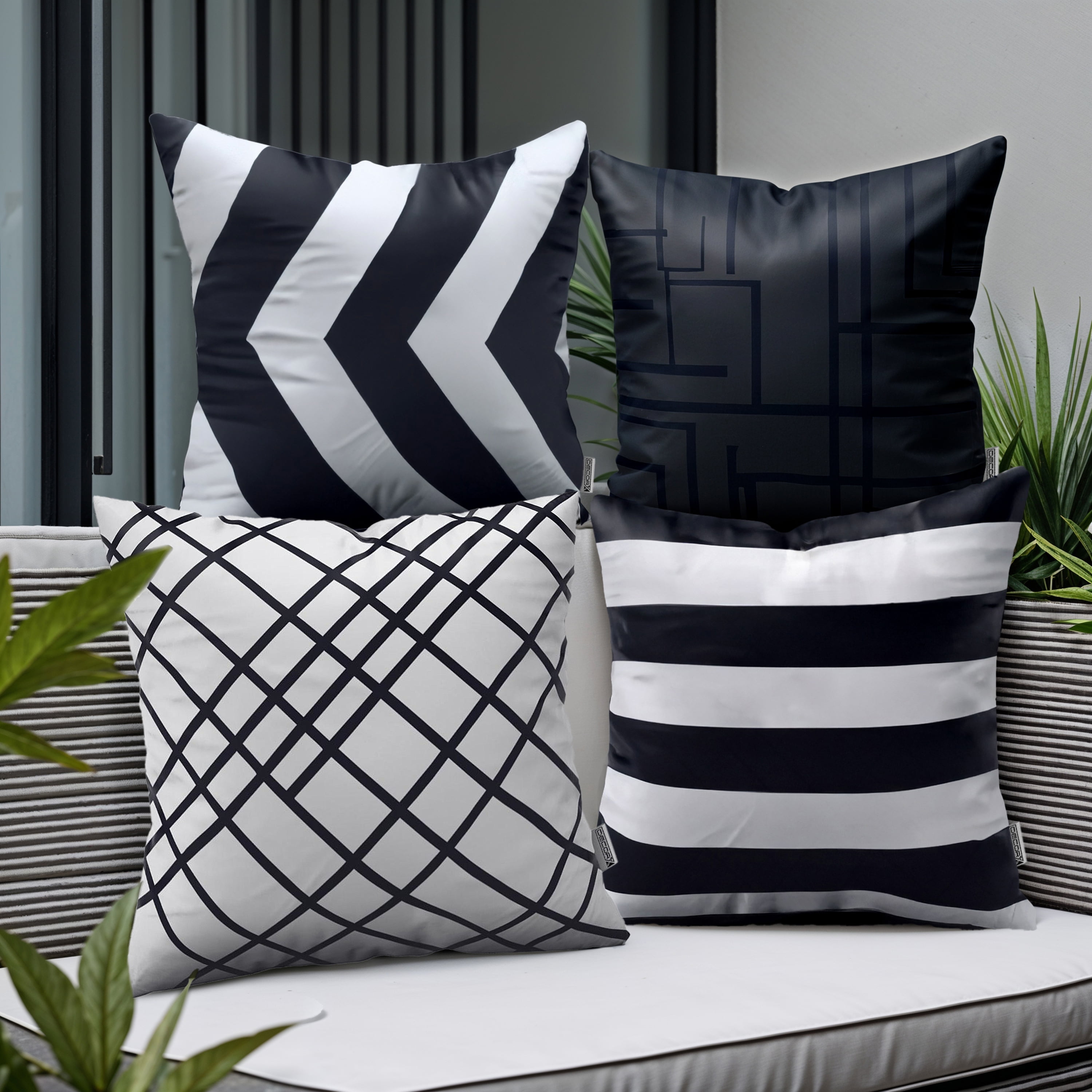 Black White Outdoor Pillows