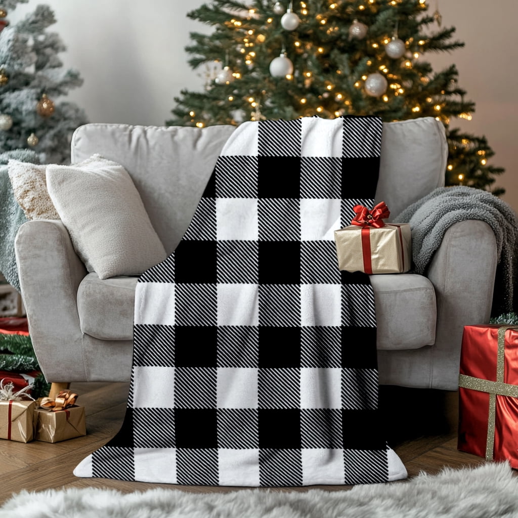 Christmas Blanket Black Buffalo Check Blanket DecorX Buffalo Plaid