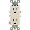 thumbnail image 1 of Leviton Decora Duplex Outlet Residential Grade Self Grounding - 15 Amp - Light Almond, 1 of 2
