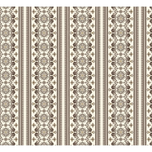 Decora Furnishings 54-Inch Microfiber Fabric, Bohemian Design, Digitally Printed Velvet, Sofa, Curtain, Craft, Swiss Coffee