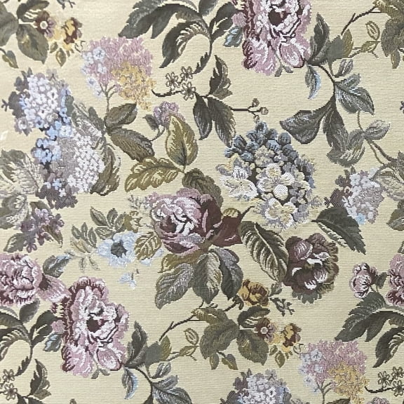 Decora Furnishings Classic Jacquard Woven Cotton Mix Floral Design Furnishing Fabric for Upholstery, Sofa, Diwan, Cushions, Chair and Craft - Width 54 inches - Fabric by The Yard (Yellow)