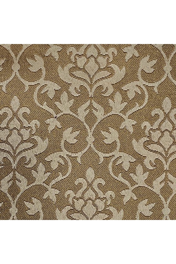 Damask Design Jacquard Material Polyester-Cotton Fabric Blend for Upholstery, Window Treatments, Craft - Width 54 inches - Fabric by The Yard (Cream)