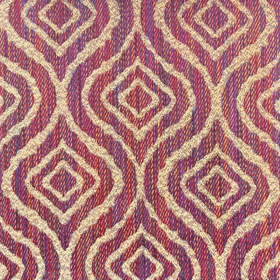 Decora Furnishings Diadem Maze Design Jacquard Material Polyester-Cotton Fabric Blend for Upholstery, Chair, Window Treatment, Craft - Width 54 inches - Fabric by The Yard (Amarnath Magenta)