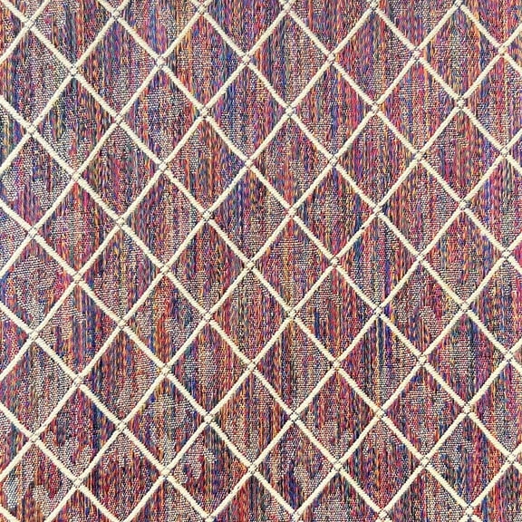 Decora Furnishings Diamond Design Jacquard Material Polyester-Cotton Fabric Blend for Upholstery, Chair, Window Treatments, Craft - Width 54 inches - Fabric by The Yard (Amarnath Magenta)