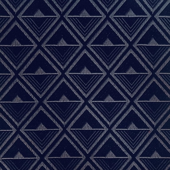 Decora Furnishings Escapade Triangle Design Jacquard Polyester-Cotton Fabric, 54-Inch, Blue