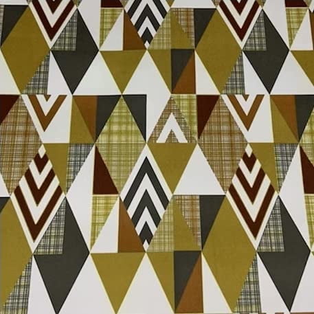 Decora Furnishings Faux Suede Abstract Diamond Print Fabric, Upholstery - 54in (Mustard)