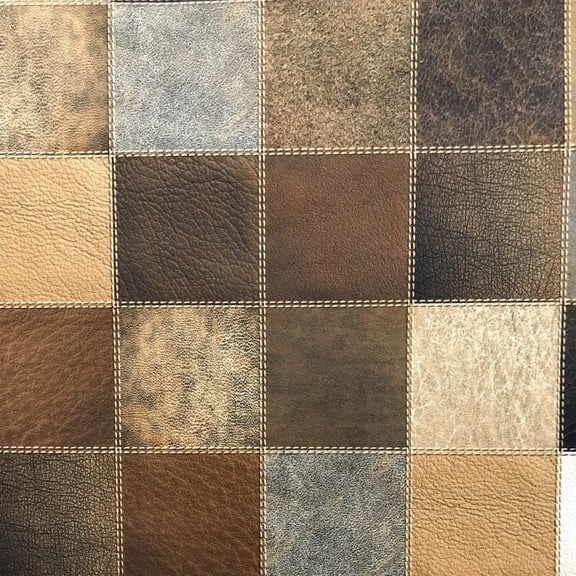 Decora Furnishings Faux Suede Digitally Printed Checkered Design Soft and Rich Fabric for Upholstery Sofa Chair Cushion Cover Craft Window Treatment 54 inches Width Fabric by Yard (Brown)