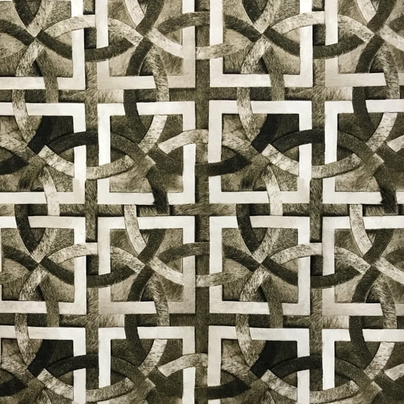 Decora Furnishings Faux Suede Geometric Lock Print Fabric, Upholstery - 54in (Green Tinge)