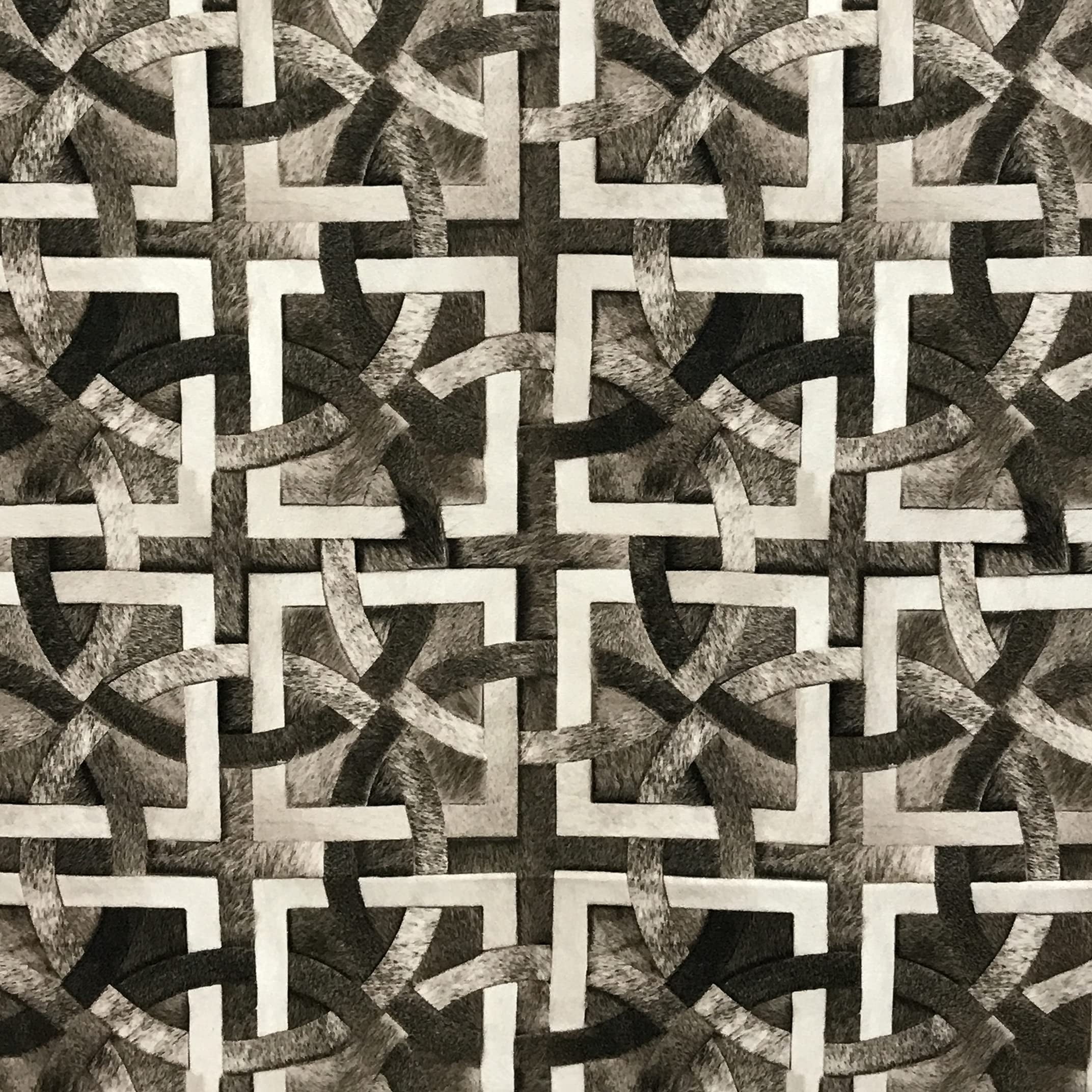 Decora Furnishings Faux Suede Digitally Printed Geometric Lock Design ...