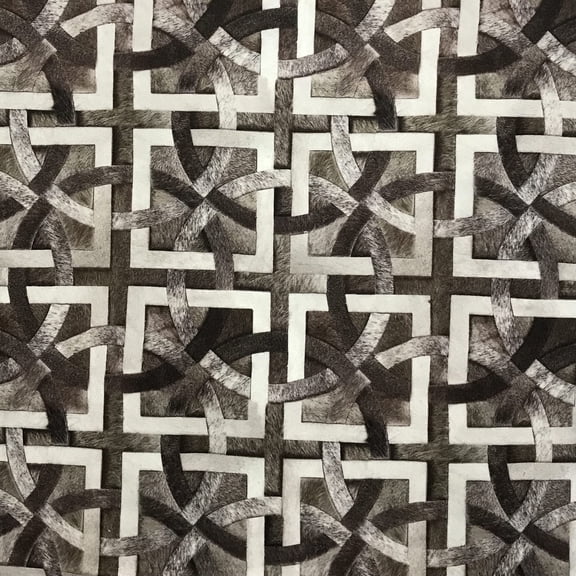 Decora Furnishings Faux Suede Digitally Printed Geometric Lock Design Soft and Rich Fabric Upholstery Sofa Chair Cushion Cover Craft Window Treatment 54 inches Width Fabric by Yard (Brown Tinge 2)