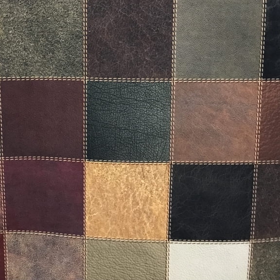 Decora Furnishings Faux Suede Checkered Print Fabric, Upholstery - 54in (Multi Colored 1)