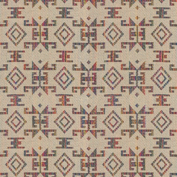 Decora Furnishings Jacquard Material Aztec Mosaic Design Polyester-Cotton Fabric for Sofa Upholstery Window Treatment Cushion Chair Craft - 54 inches Width - Fabric By The Yard (Carnival Mosaic)