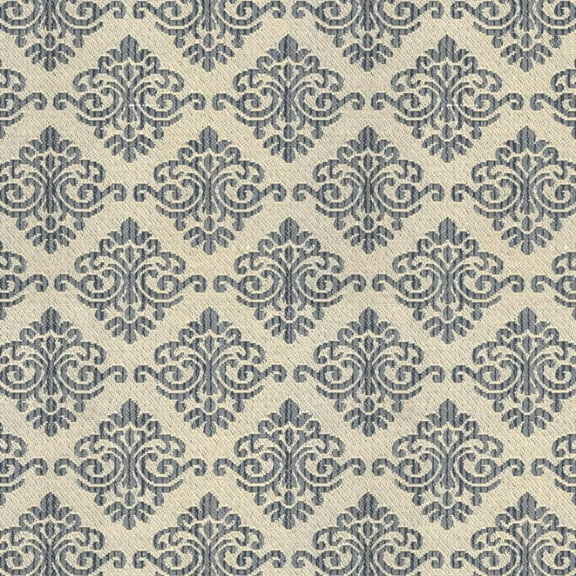 Decora Furnishings Jacquard Material Majestic Filigree Design Polyester-Cotton Fabric for Sofa Upholstery Window Treatment Cushion Chair Craft - 54 inches Width - Fabric By The Yard (Cobalt Lace)