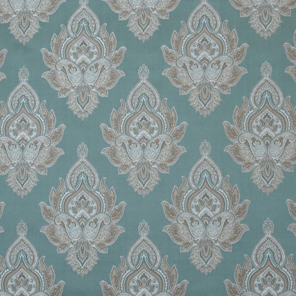 Decora Furnishings Jacquard Damask Motif Upholstery Fabric by The Yard, Aqua