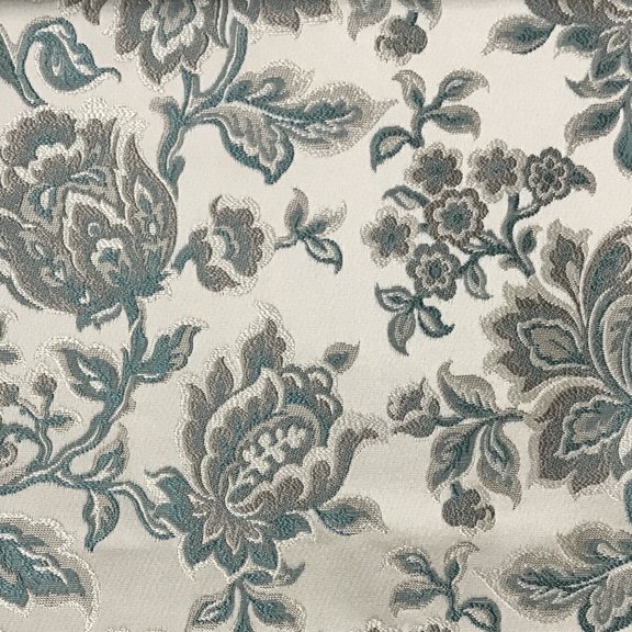 Decora Furnishings Luxurious Premium Jacquard Floral Design Furnishing Fabric for Upholstery, Window Treatments, Craft - Width 54 inches - Fabric by The Yard (Sapphire Blue)