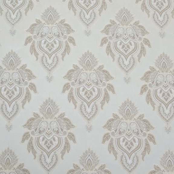 Decora Furnishings Luxurious Premium Jacquard Damask Motif Design Furnishing Fabric for Upholstery, Window Treatments, Craft Victorian Renaissance Rococo 54" Width Fabric by The Yard (Cream)