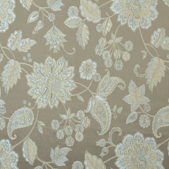 Decora Furnishings Luxury Jacquard Floral Victorian Fabric, 54in Width (Brown)