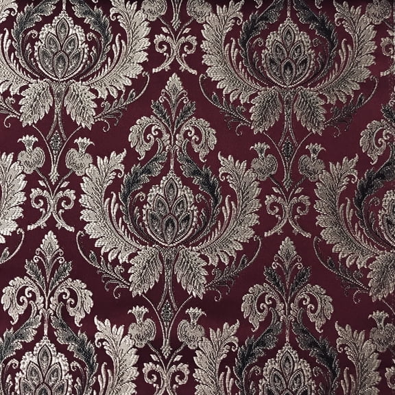 Decora Furnishings Luxurious Premium Jacquard Damask Design Furnishing Fabric for Upholstery, Chair, Window Treatments, Craft - Renaissance Rococo Victorian - 54" Width - Fabric by The Yard (Maroon)