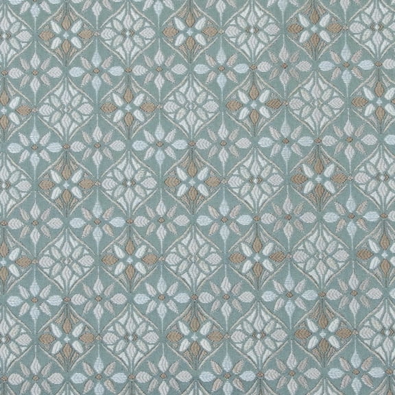 Decora Furnishings Luxury Jacquard Turkish Ornate Victorian Fabric, 54in (Aqua)