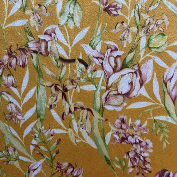 Decora Furnishings Luxurious Velvet Digitally Printed Tropical Fabric, 54-Inch by The Yard, Orange