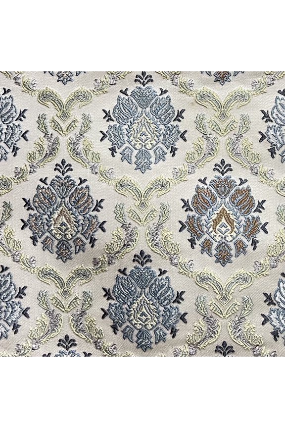Luxury Woven Jacquard Classic Damask Fabric by The Yard, 54in, Blue