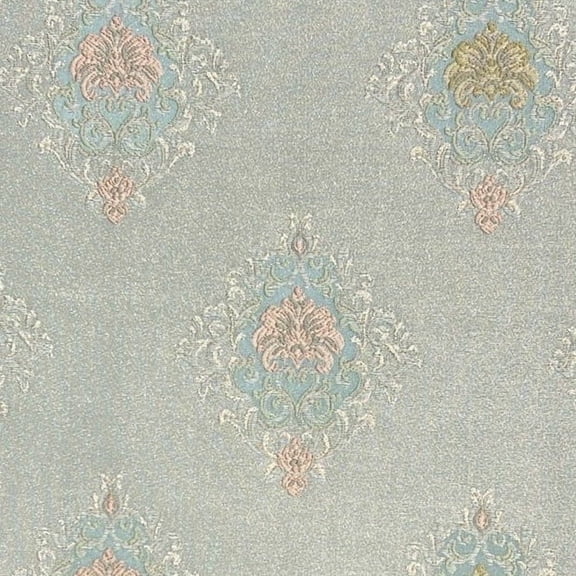 Decora Furnishings Luxury Woven Jacquard Damask Motif Fabric, Sofa & Chair - 54in (Blue)