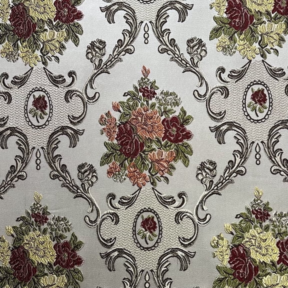 Decora Furnishings Luxury Woven Jacquard Majestic Damask Victorian Fabric - 54in (Green)