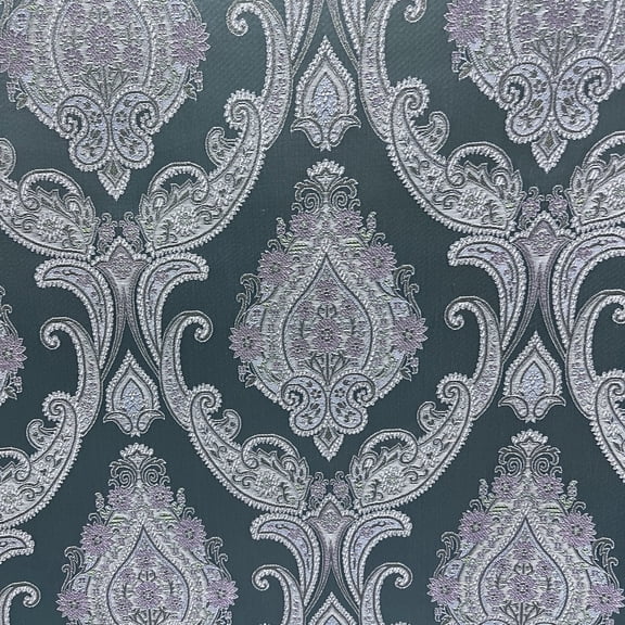 Decora Furnishings 54 Inches Woven Jacquard Victorian Damask Heavy Furnishing Fabric By The Yard, Teal Blue