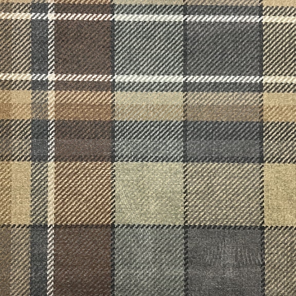 Decora Furnishings Luxuriously Checkered Digitally Printed Microfiber Velvet Fabric Soft Material for Upholstery, Cushion Covers, Chair, Craft - Width 54 inches - Fabric by Yard (Brown)