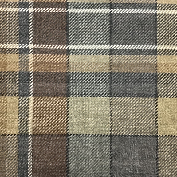 Decora Furnishings Luxury Checkered Microfiber Velvet Fabric, Upholstery - 54in (Brown)