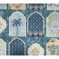 thumbnail image 1 of Decora Furnishings Mughal Dynasty Garden Vintage Design Digitally Printed Velvet Finish Fabric for Upholstery, Window Treatments, Craft - Width 54 inches - Fabric by The Yard (Blue), 1 of 6