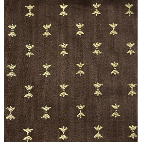 Decora Furnishings Royal Lily Design Jacquard Material Cotton Mix Fabric Blend for Upholstery, Chair, Window Treatments, Craft - Width 54 inches - Fabric by The Yard (Dark Brown)