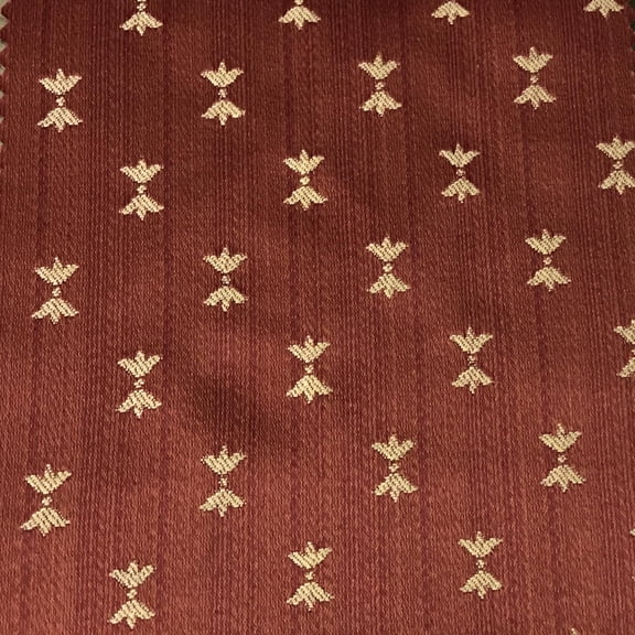 Decora Furnishings Royal Lily Design Jacquard Material Cotton Mix Fabric Blend for Upholstery, Chair, Window Treatments, Craft - Width 54 inches - Fabric by The Yard (Orange)