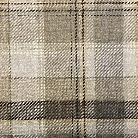 Decora Furnishings Tartan Plaid Microfiber Velvet Fabric by The Yard, 54in, Light