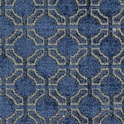 Decora Furnishings Vintage Abstract Geometric Chenille Jacquard Fabric - 54in Blue