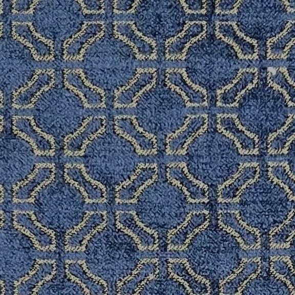 Decora Furnishings Vintage Abstract Geometric Design Premium Chenille Jacquard Fabric for Upholstery, Craft - Width 54 inches - Fabric by The Yard (Blue)