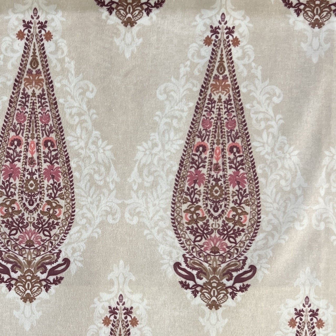 Decora Furnishings 54-Inch Microfiber Velvet Paisley Design Vintage ...